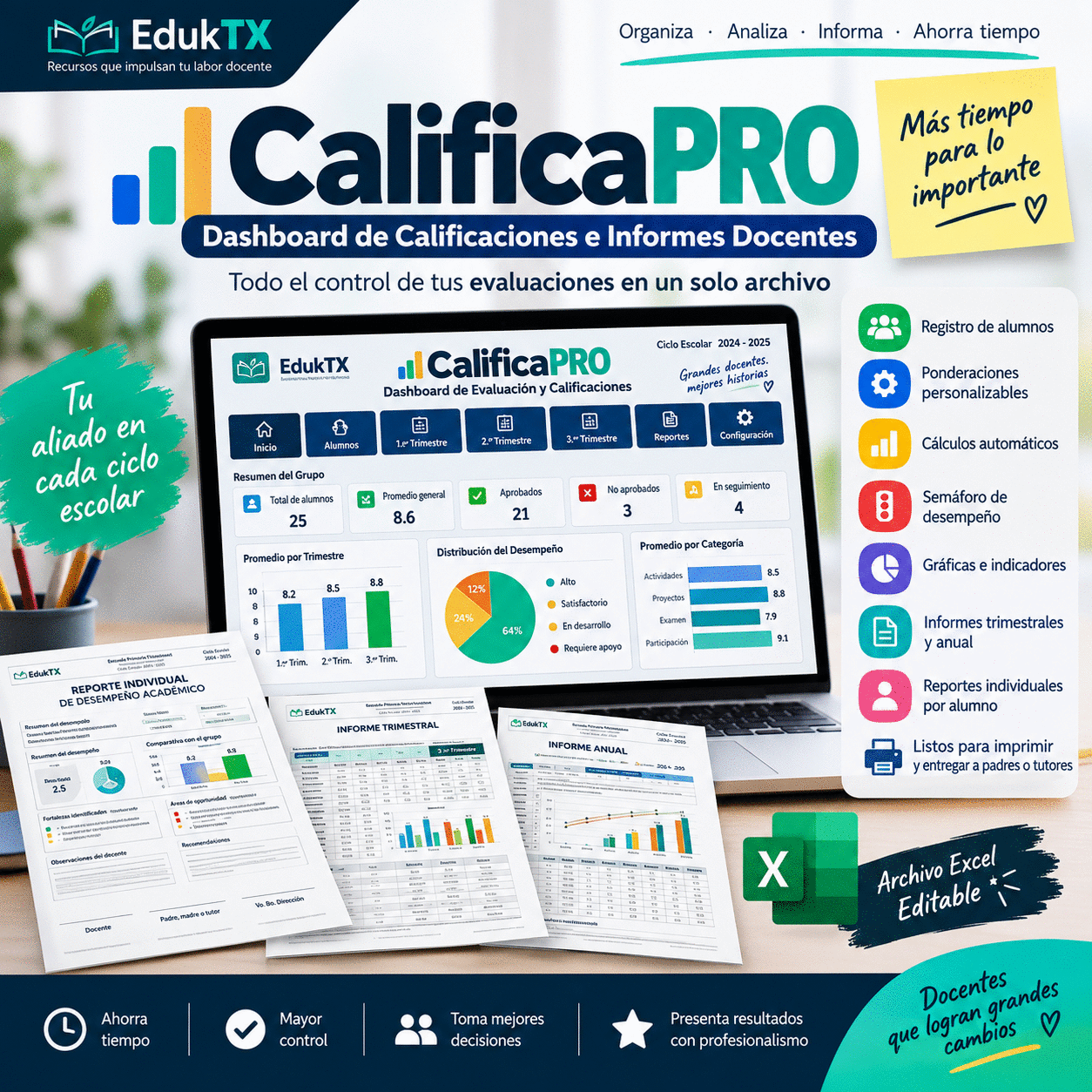 CalificaPRO | Dashboard de Calificaciones e Informes Docentes